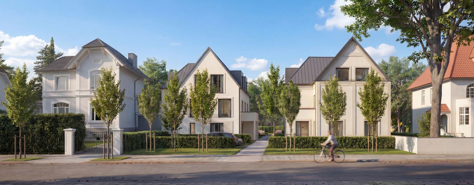 Stadtvillen an der Amtstraße bei Tag