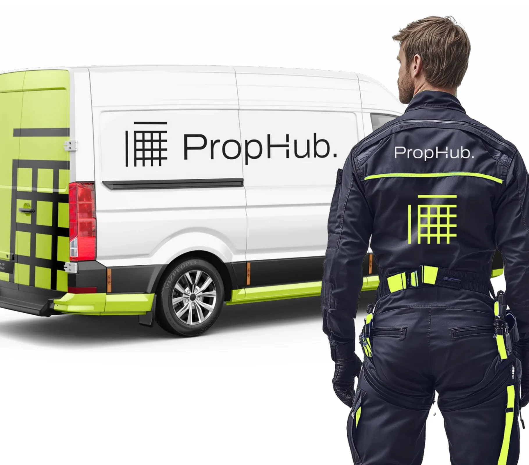 Transporter und Workwear mit PropHub Branding